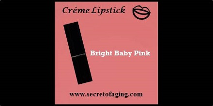 Bright Baby Pink Creme Lipstick Nude Pink by Secret of Aging