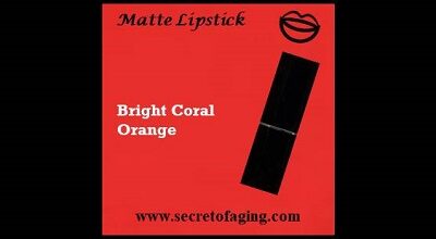 Bright Coral Orange Matte Lipstick Latin Lover by Secret of Aging