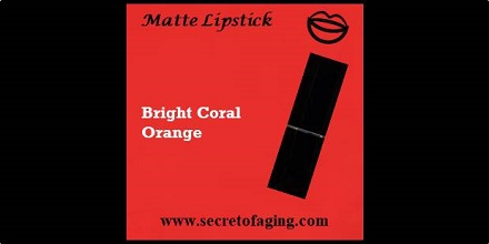 Bright Coral Orange Matte Lipstick Latin Lover by Secret of Aging