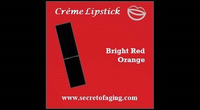 Bright Red Orange Creme Lipstick Outburst by Secret of Aging