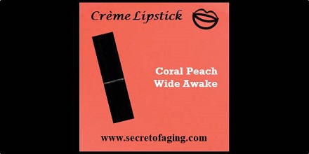 Coral Peach Wide Awake Creme Lipstick by Secret of Aging