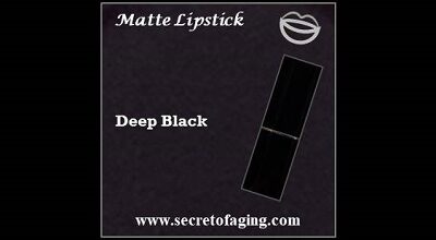 Deep Black Matte Lipstick Black Widow by Secret of Aging