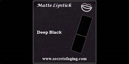 Deep Black Matte Lipstick Black Widow by Secret of Aging