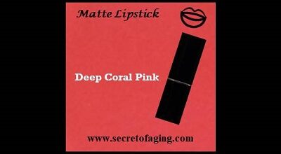 Deep Coral Pink Matte Lipstick Floral Coral by Secret of Aging