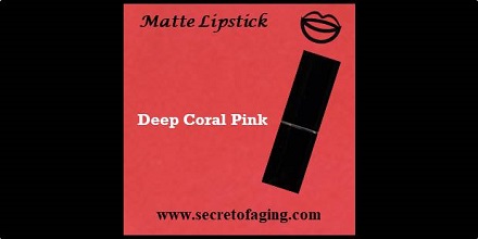 Deep Coral Pink Matte Lipstick Floral Coral by Secret of Aging