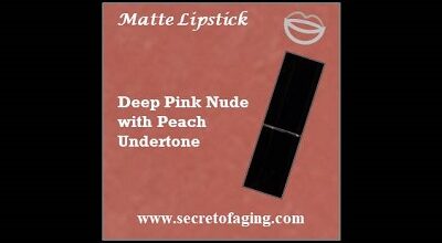 Deep Pink Nude with Peach Undertone Matte Lipstick Quicksand by Secret of Aging