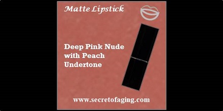 Deep Pink Nude with Peach Undertone Matte Lipstick Quicksand by Secret of Aging