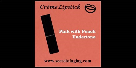 Pink with Peach Undertone Creme Lipstick Romance by Secret of Aging