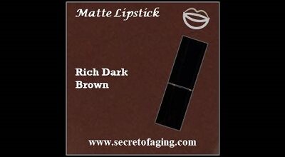 Rich Dark Brown Matte Lipstick Chocolate Cake by Secret of Aging