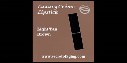 Light Tan Brown Luxury Crème Lipstick Latte Light by Secret of Aging