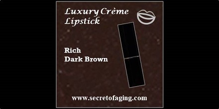 Rich Dark Brown Luxury Creme Lipstick Teak Glaze by Secret of Aging