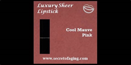 Cool Mauve Pink Luxury Sheer Lipstick by Secret of Aging Mauve-in On Up