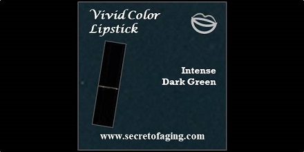 Intense Dark Green Vivid Color Lipstick by Secret of Aging Serpent