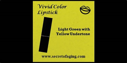 Light Green Yellow Undertone Vivid Color Lipstick by Secret of Aging Lime Time