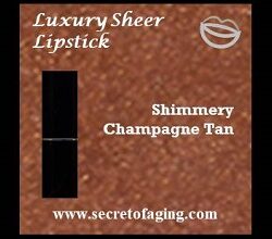 Shimmery Champagne Tan Luxury Sheer Lipstick by Secret of Aging Alchemy