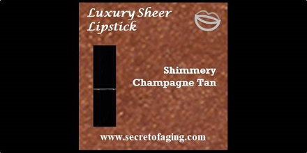 Shimmery Champagne Tan Luxury Sheer Lipstick by Secret of Aging Alchemy