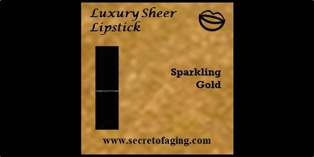 Sparkling Gold Luxury Sheer Lipstick by Secret of Aging Sequin