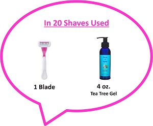 In 20 Shaves 1 Razor Blade and 1 - 4 oz. bottle Icon by Secret of Aging
