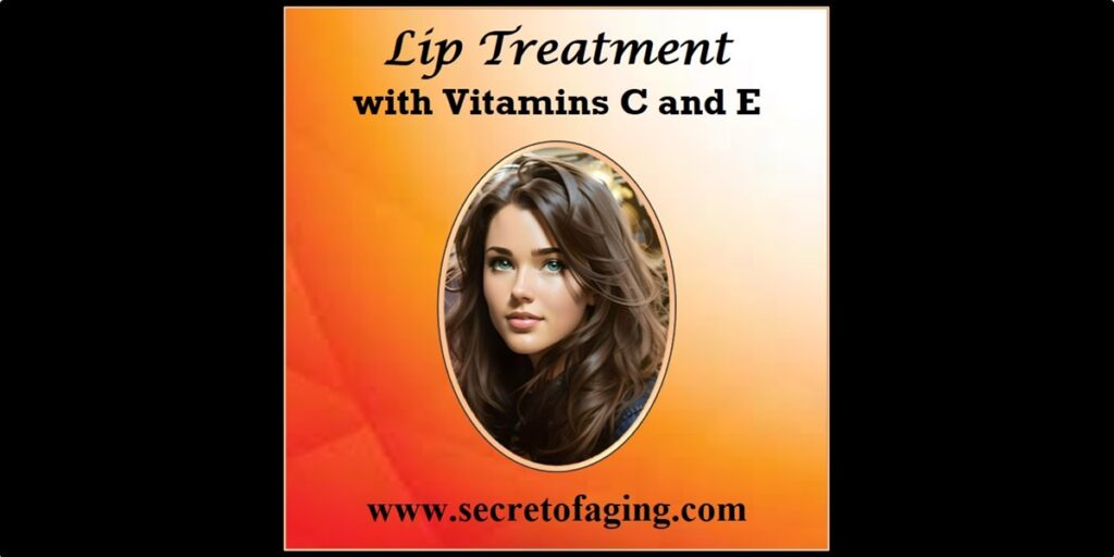 Lip Treatment with Vitamins C and E Cartoon Art by Secret of Aging