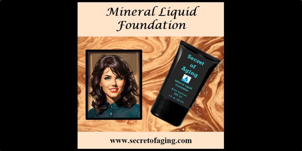 Mineral Liquid Foundation Cartoon Art by Secret of Aging