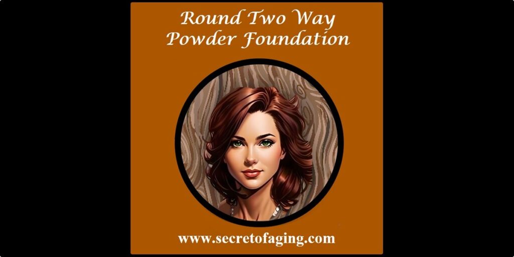 Round Two Way Powder Foundation Cartoon Art by Secret of Aging