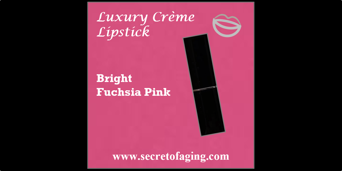 Bright Fuchsia Pink Luxury Creme Lipstick by Secret of Aging