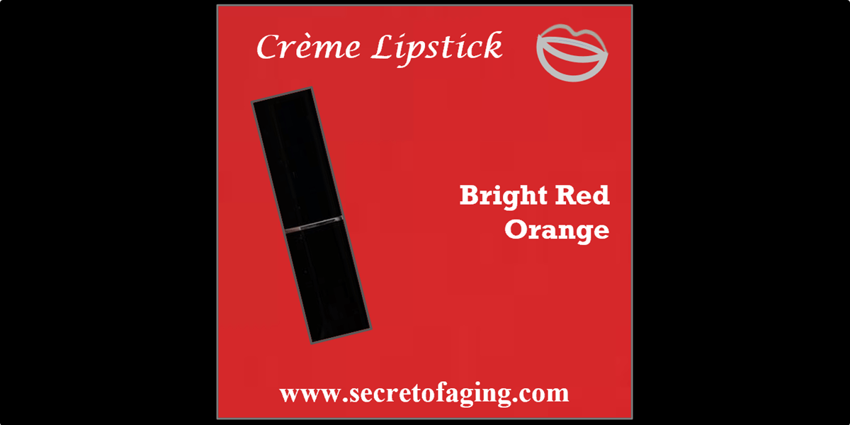 Bright Red Orange Creme Lipstick by Secret of Aging