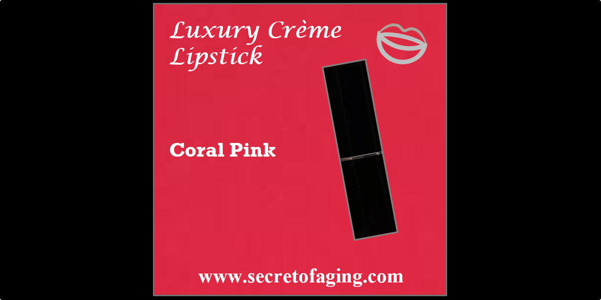 Coral Pink Luxury Creme Lipstick by Secret of Aging