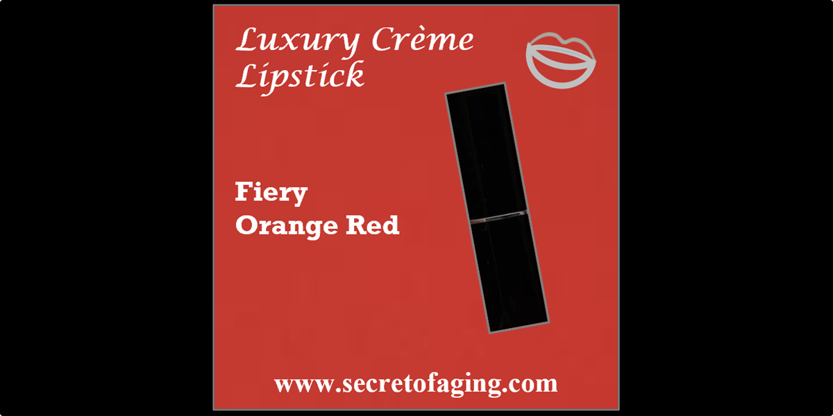 Fiery Orange Red Luxury Creme Lipstick by Secret of Aging