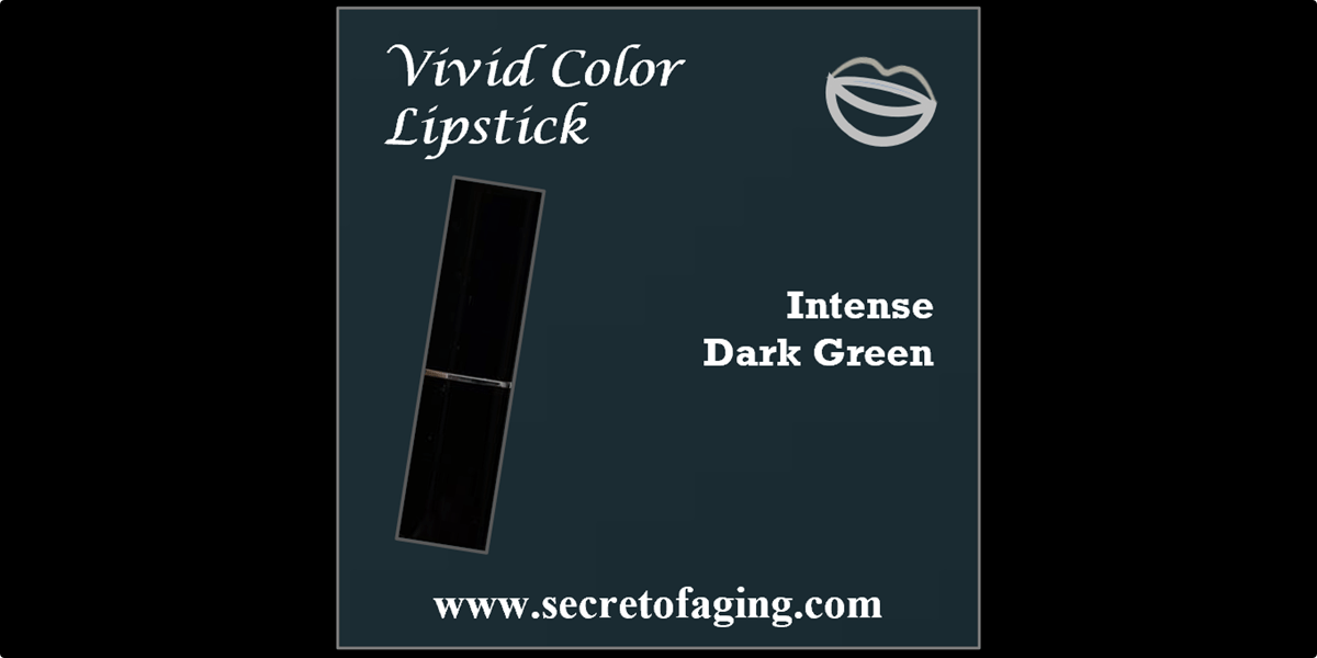 Intense Dark Green Vivid Color Lipstick by Secret of Aging