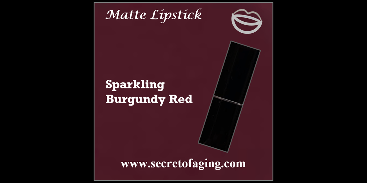 Sparkling Burgundy Red Matte Lipstick by Secret of Aging