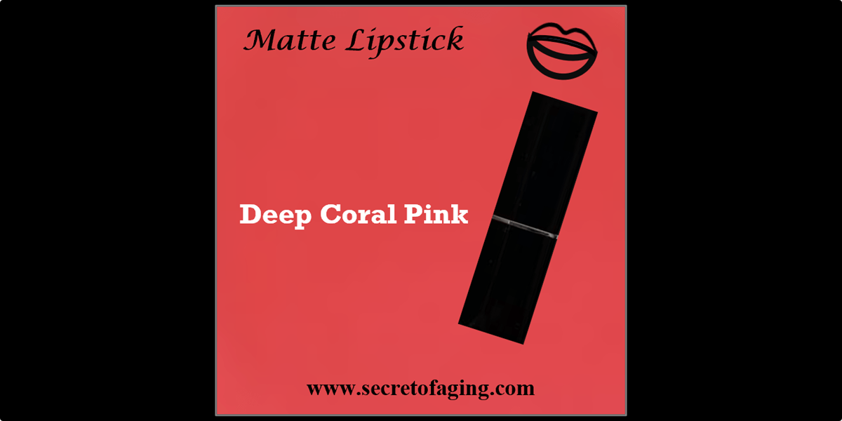 Deep Coral Pink Matte Lipstick by Secret of Aging