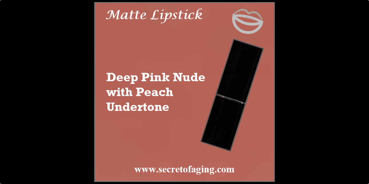 Deep Pink Nude with Peach Undertone Matte Lipstick by Secret of Aging