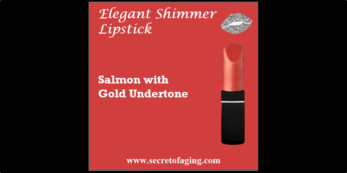 Salmon with Gold Undertone Elegant Shimmer Lipstick by Secret of Aging