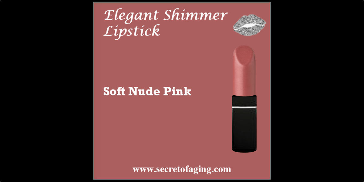 Soft Nude Pink Elegant Shimmer Lipstick by Secret of Aging