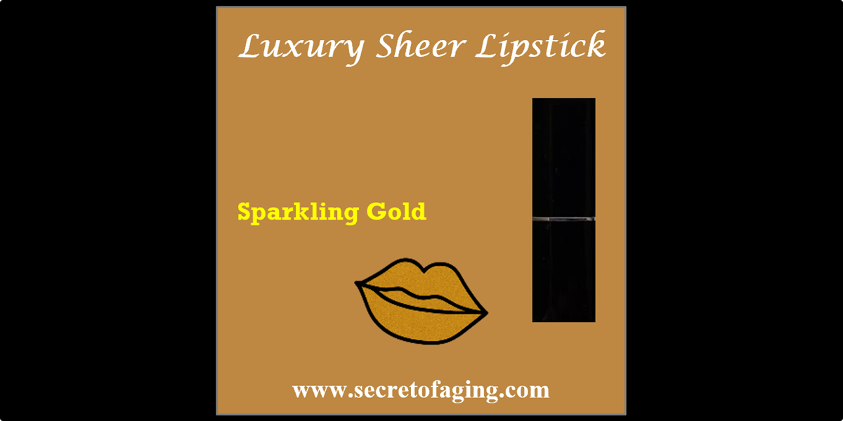 Sparkling Gold Luxury Sheer Lipstick by Secret of Aging