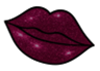 Deep Burgundy Red with Pink Sparkle Lip