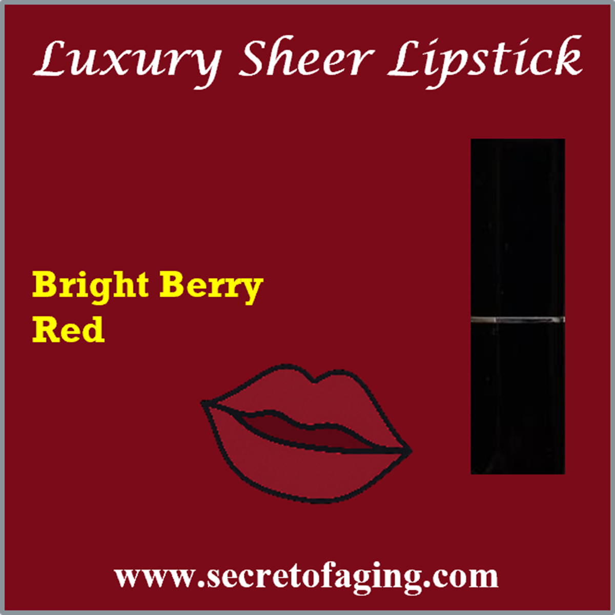 Bright Berry Red Luxury Sheer Lipstick