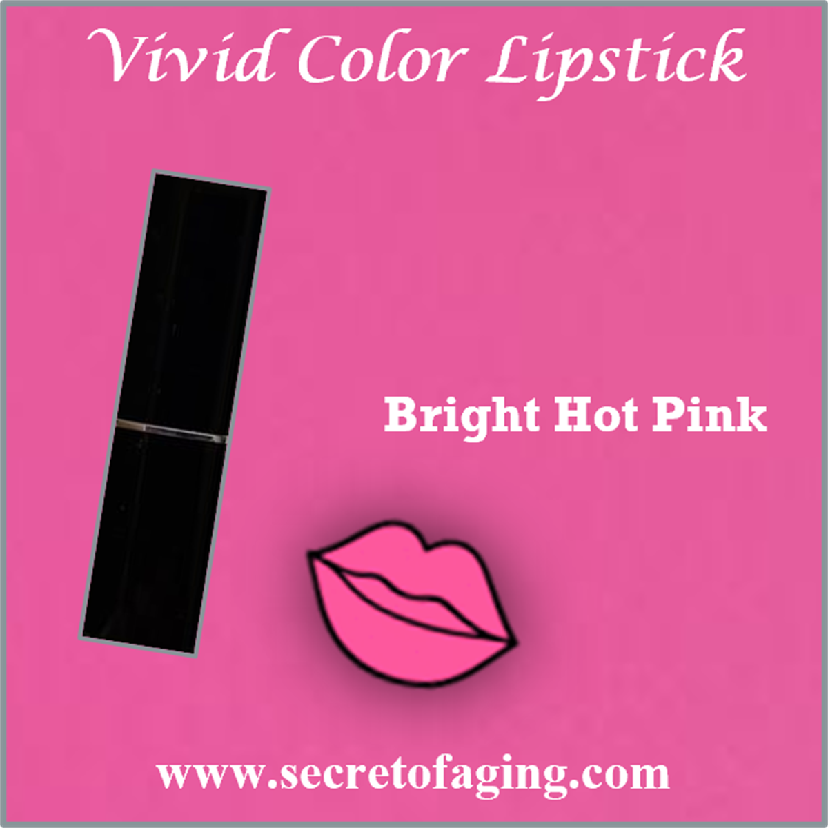 Bright Hot Pink Vivid Color Lipstick