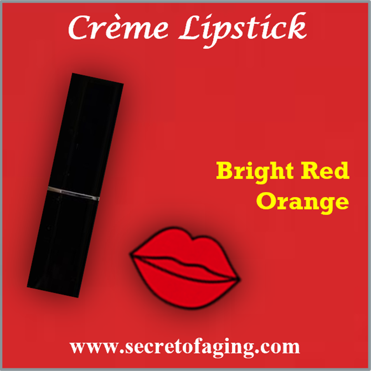 Bright Red Orange Creme Lipstick