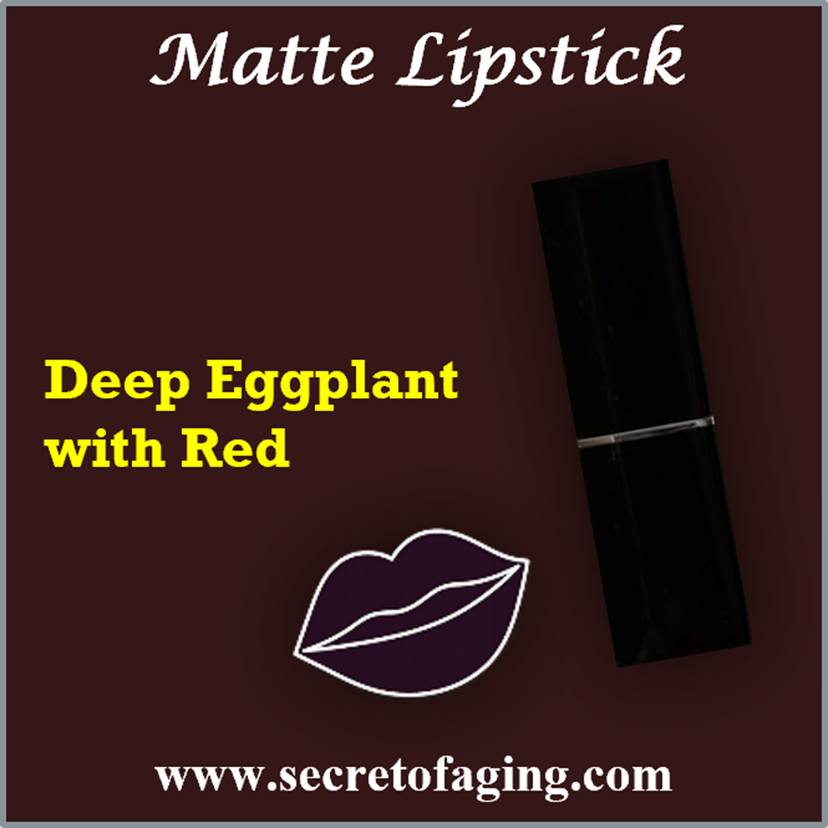 Deep Eggplant with Red Matte Lipstick