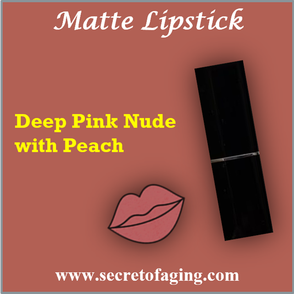 Deep Pink Nude with Peach Matte Lipstick