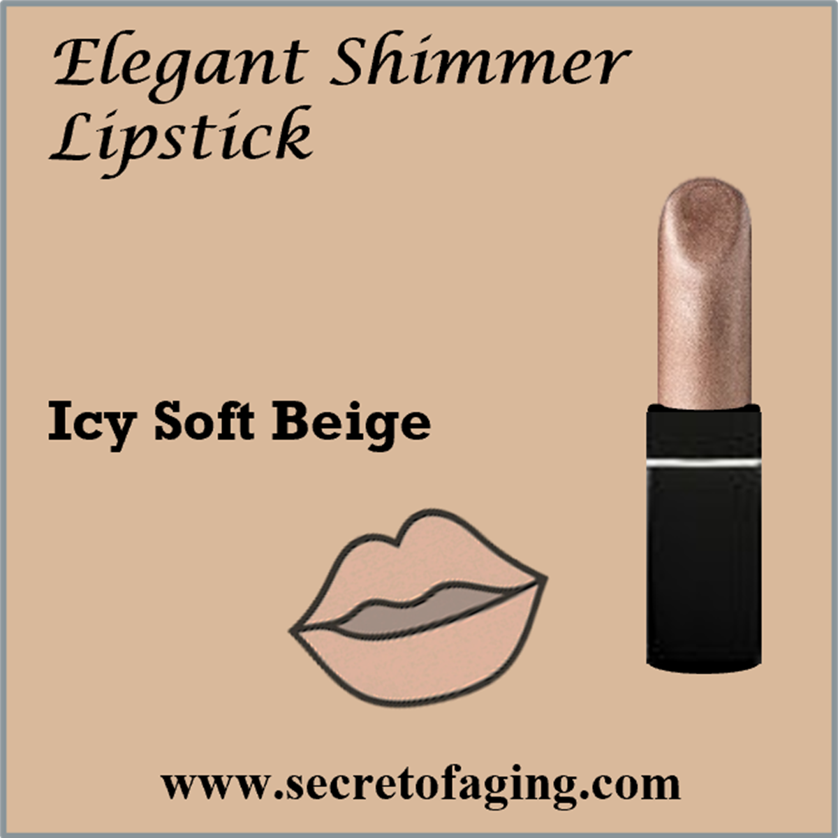 Icy Soft Beige Elegant Shimmer Lipstick