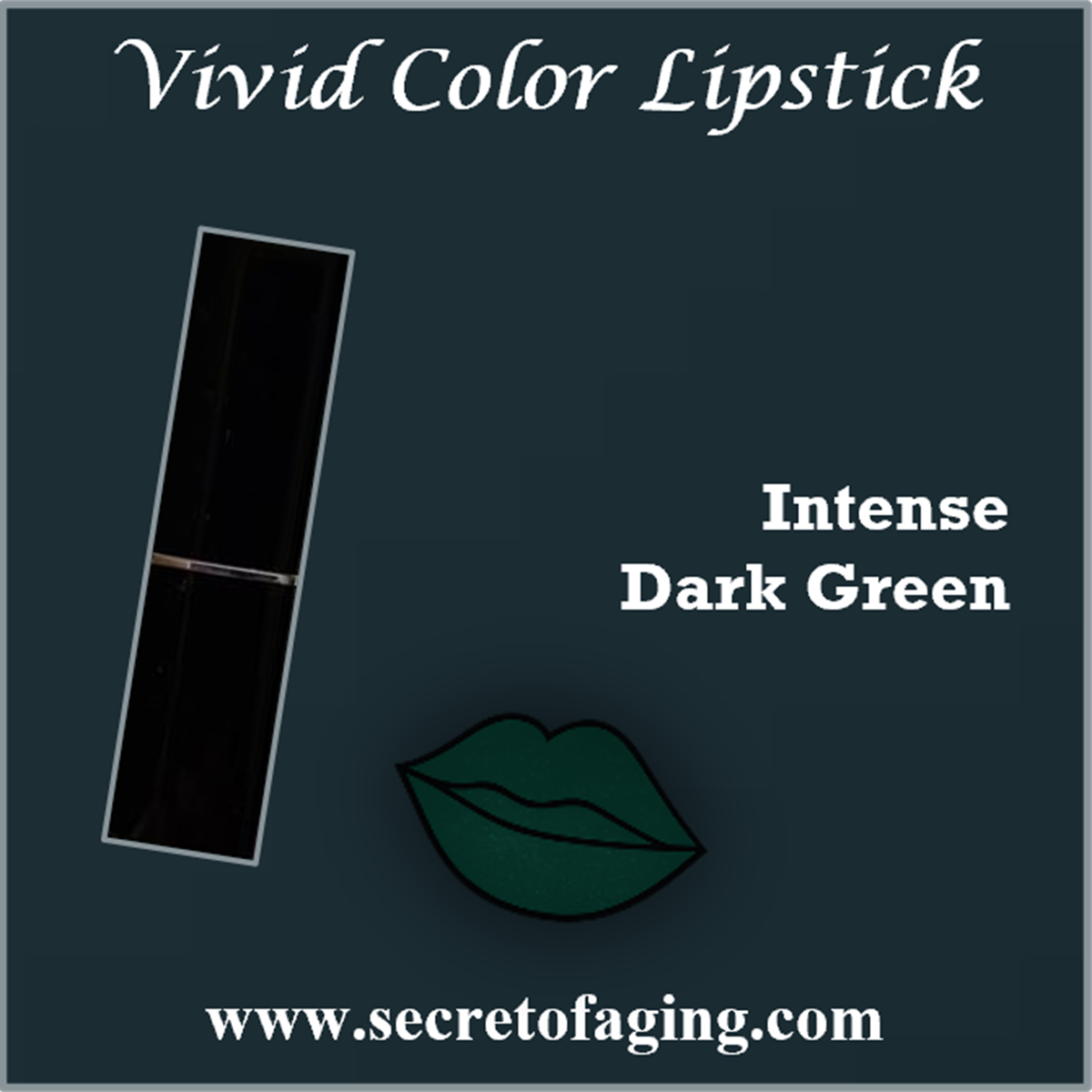 Intense Dark Green Vivid Color Lipstick