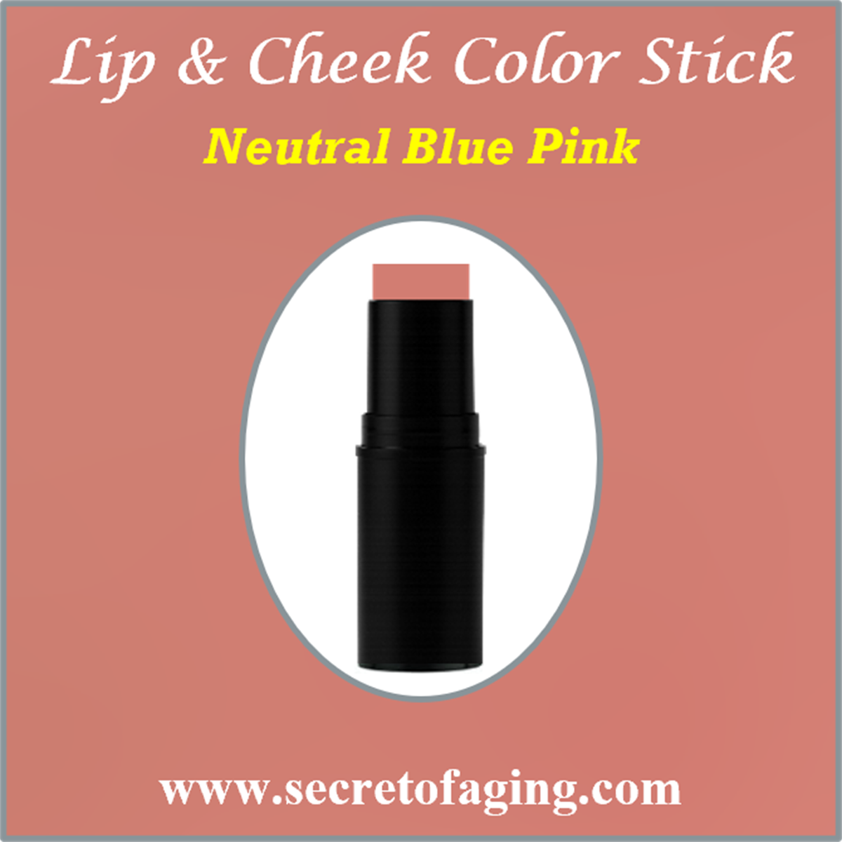 Neutral Blue Pink Lip and Cheek Color Stick