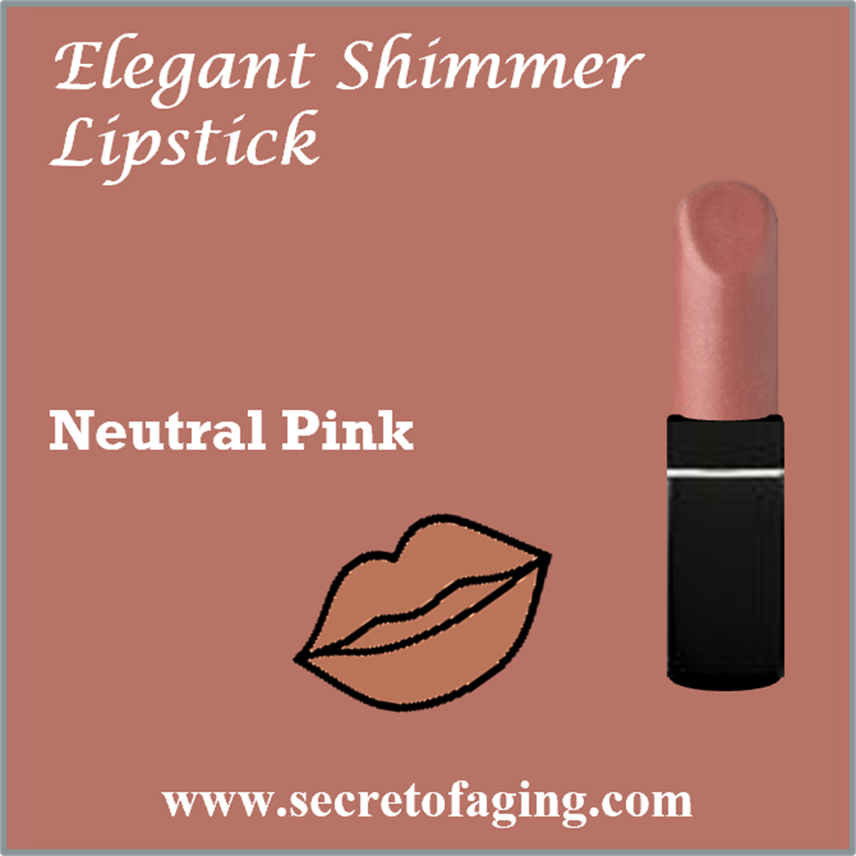 Neutral Pink Elegant Shimmer Lipstick