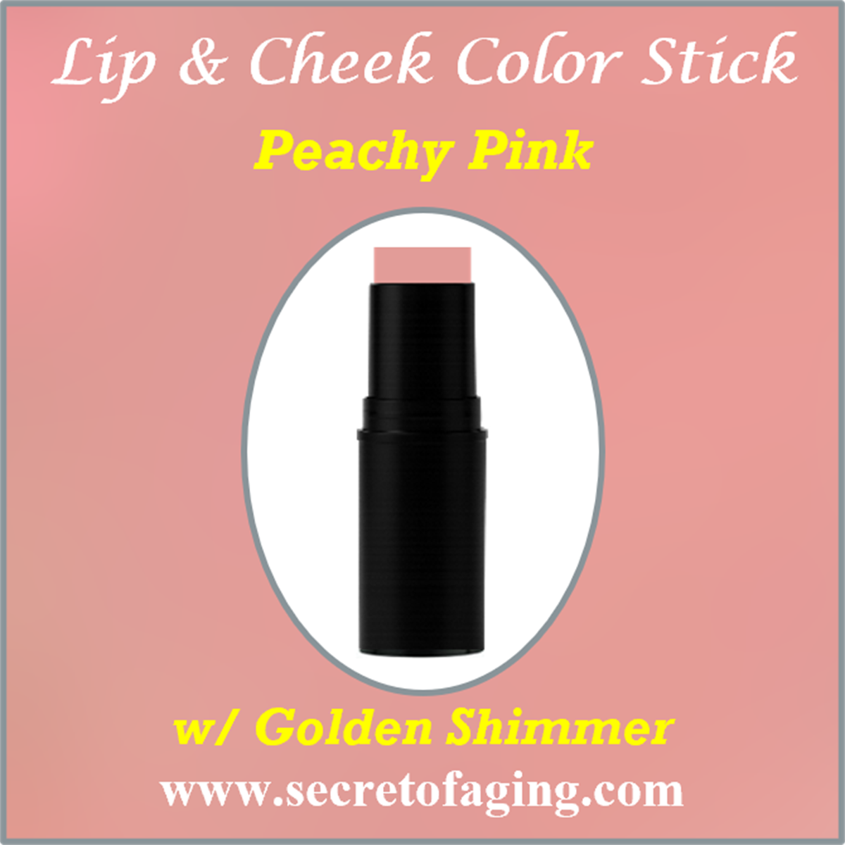 Peachy Pink with Golden Shimmer Lip and Cheek Color Stick