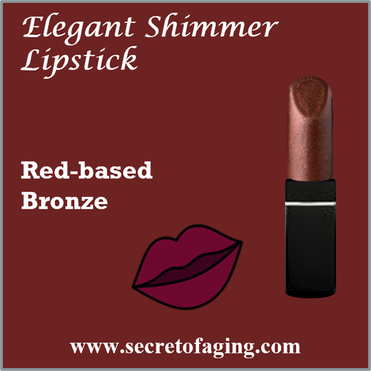 Red-based Bronze Elegant Shimmer Lipstick