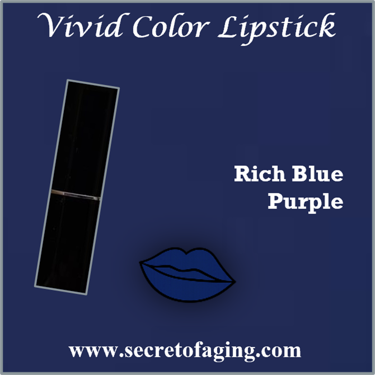 Rich Blue Purple Vivid Color Lipstick