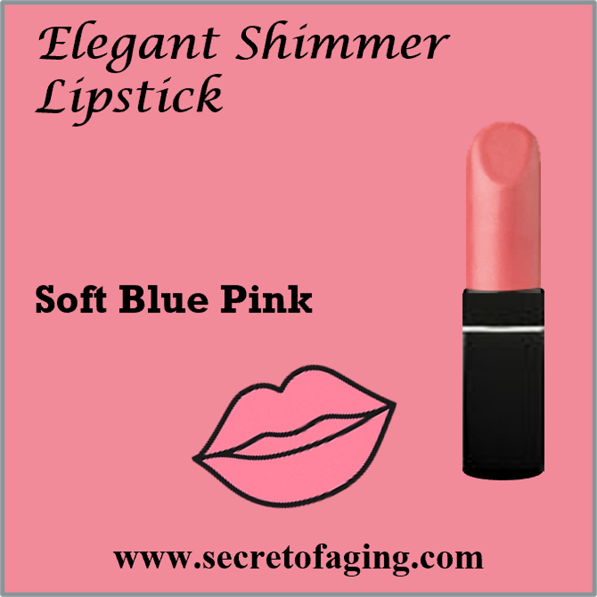 Soft Blue Pink Elegant Shimmer Lipstick